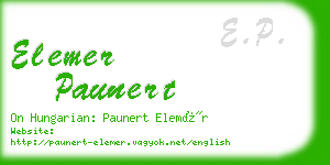 elemer paunert business card